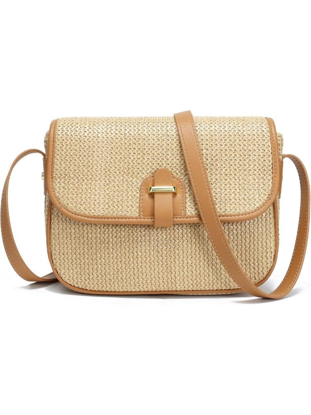 Faux Straw Crossbody Bag for Women, Summer Small Straw Purse